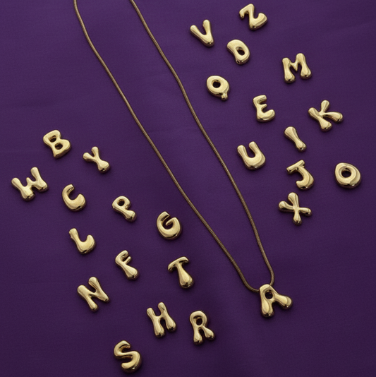 Gold Alphabet Initial Pendant Necklace