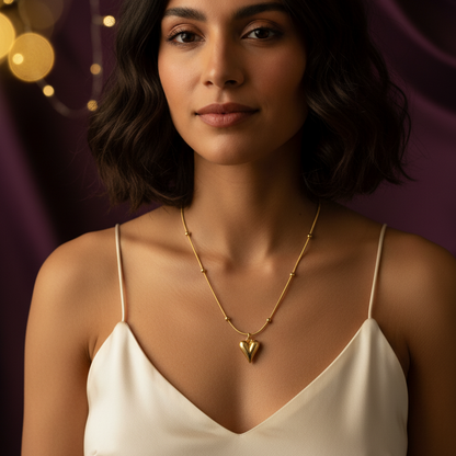Gold Heart Pendant Necklace