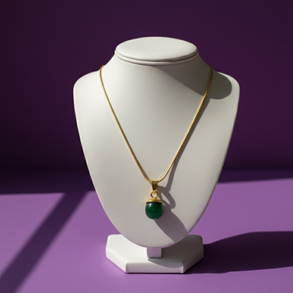 Green Agate Stone Pendant Necklace