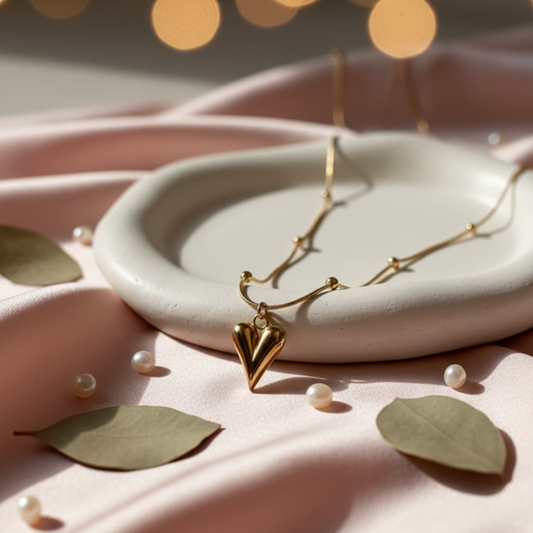 Gold Heart Pendant Necklace