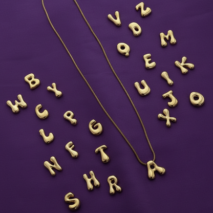 Gold Alphabet Initial Pendant Necklace