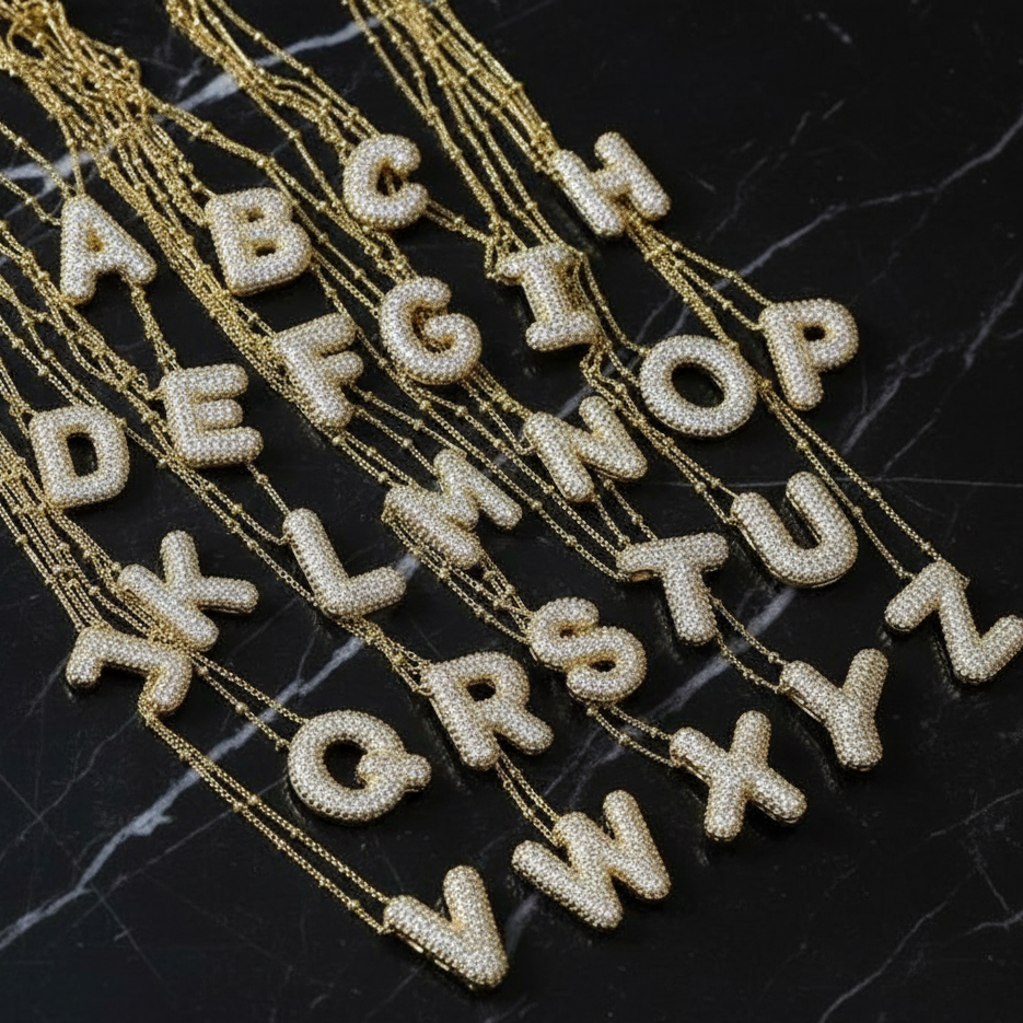 Diamond Letter Initial Pendant Necklace✨