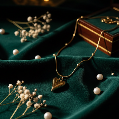 Gold Heart Pendant Necklace