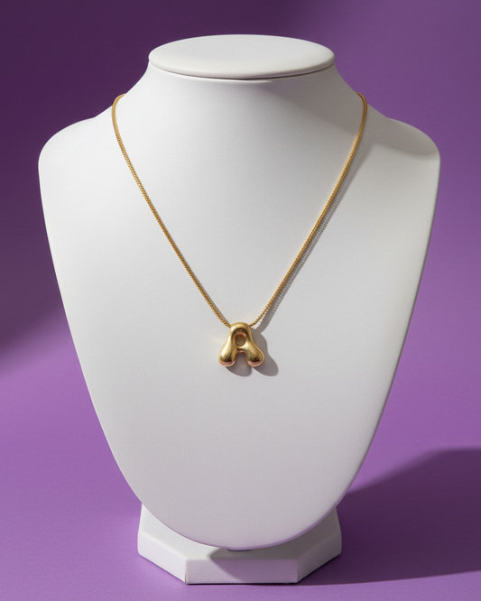 Gold Alphabet Initial Pendant Necklace